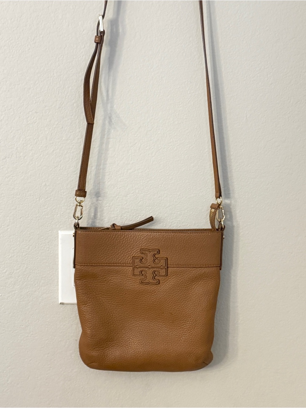 Tory Burch Miller Leather Crossbody Bag in Tan